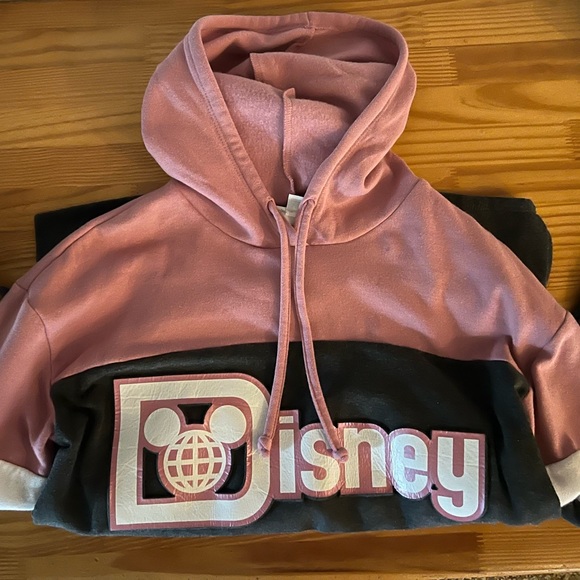 Genuine Walt Disney World Parks Pink, Gray & White Pullover Hoodie Size Medium - Picture 4 of 13